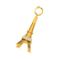 Eiffel Tower bracelet charm with open lattice, angled view