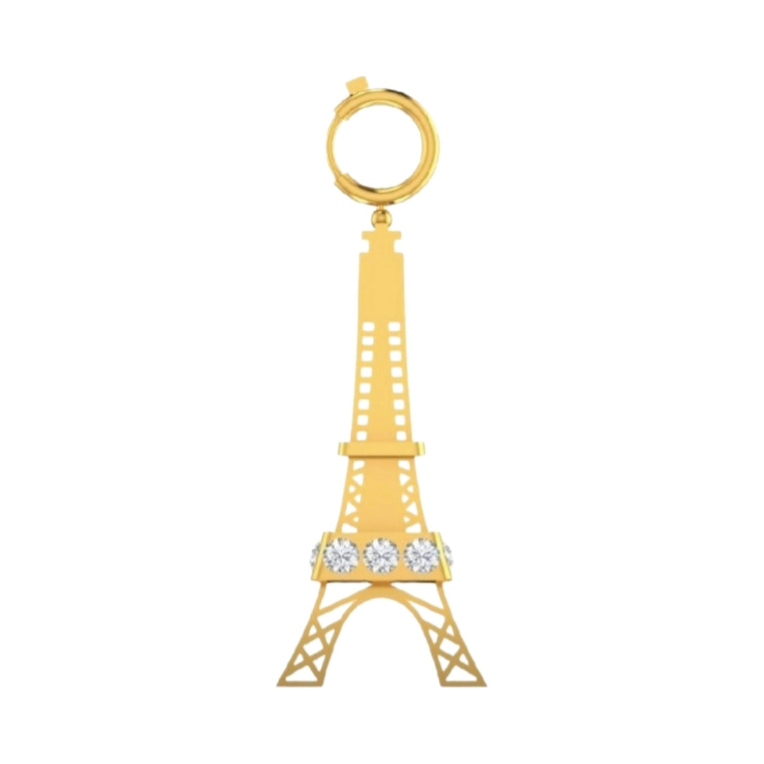 Custom Eiffel Tower bracelet charm with brilliant stones