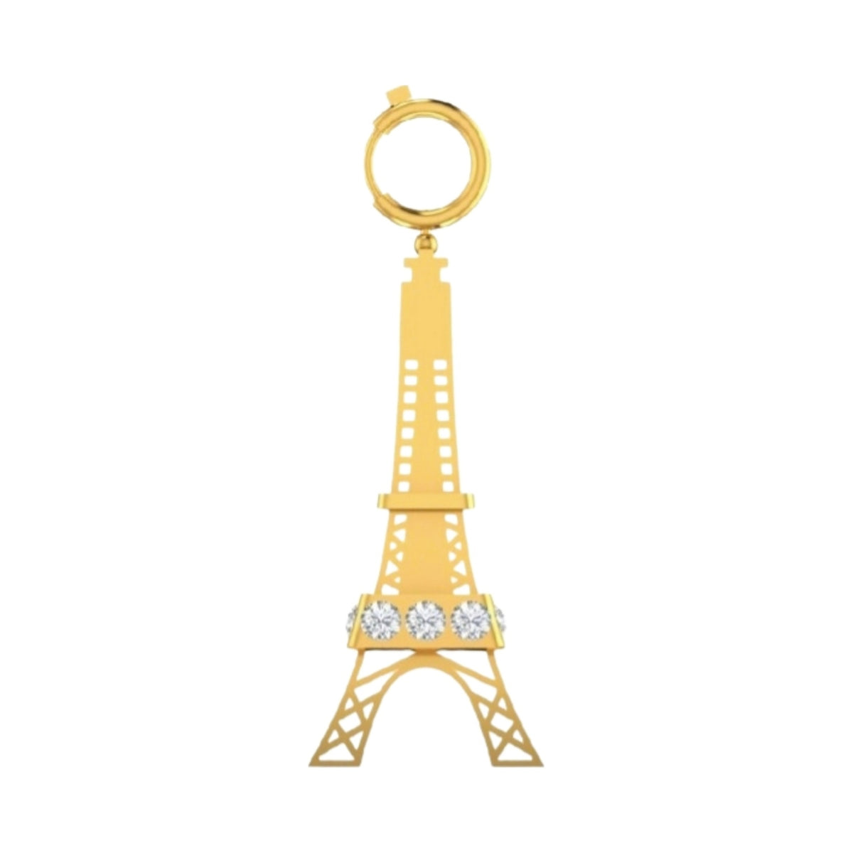 Custom Eiffel Tower bracelet charm with brilliant stones