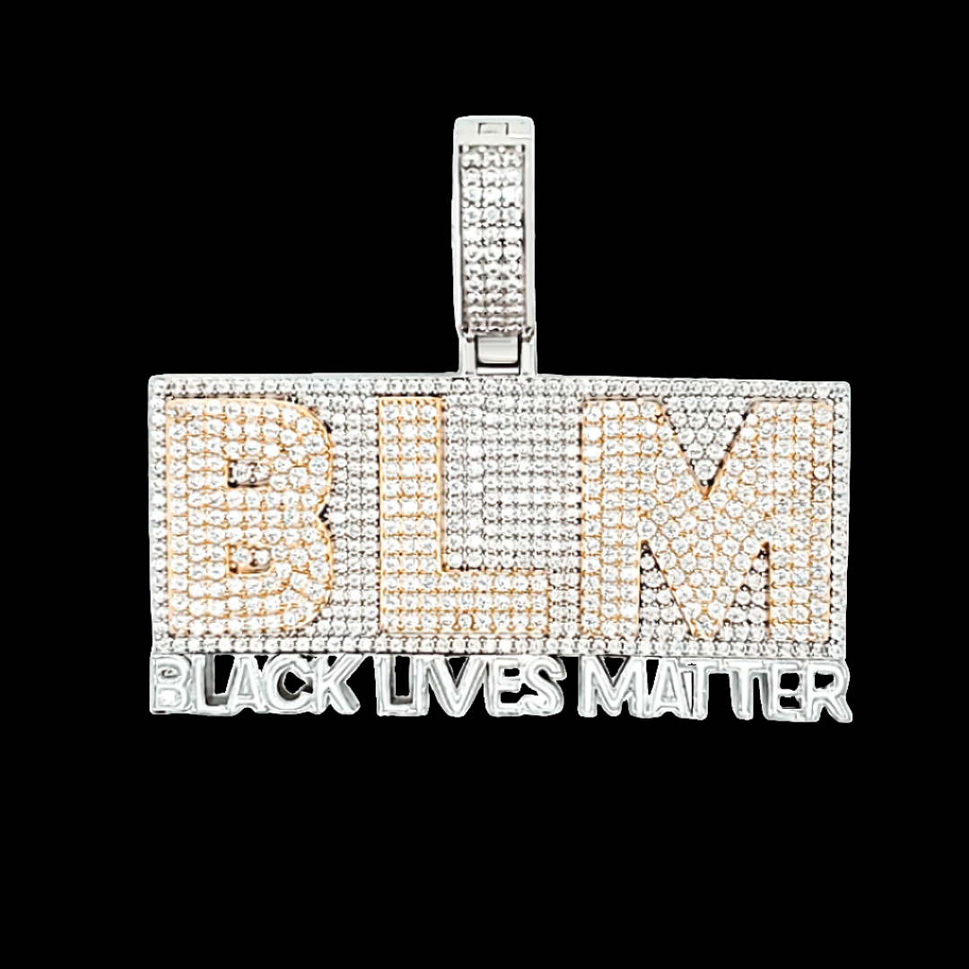 Block Black Lives Matter BLM 2"x1" 3D Pendant