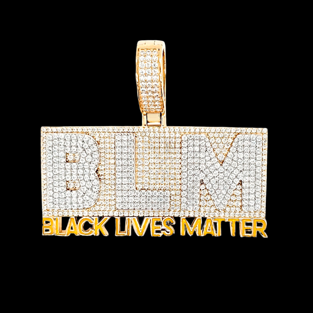 Block Black Lives Matter BLM 2"x1" 3D Pendant