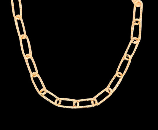 Collar de cadena con clip chapado en oro de plata de ley 925