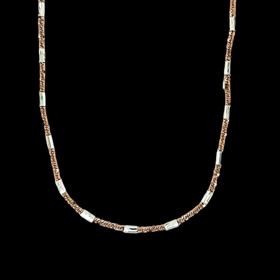 Collar de cadena de barra trenzada italiana de calibre 030 macizo de 1,8 mm en plata de ley 925 con acabado en rodio de 40,6 a 55,8 cm
