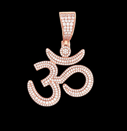 Rose Gold Ohm Om Yoga Buddha Namaste 1.7" Pendant 466235