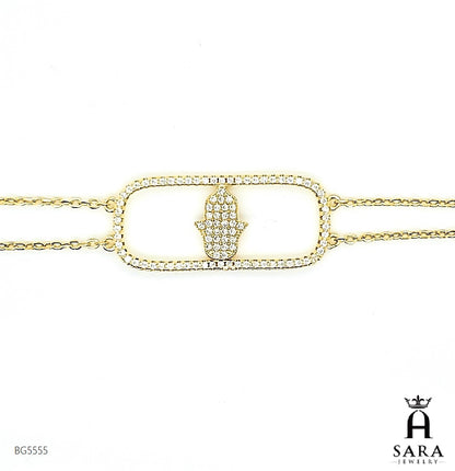Hamsa 14K Gold Finish Bracelet BG5555