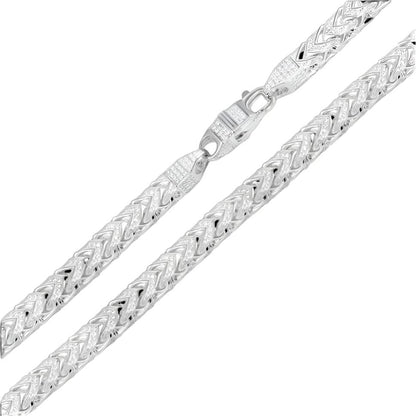 925 Sterling Silver CZ Franco Chain Necklace