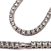 NG4458 24" 14K Gold Plated / 925 Sterling Silver Rhodium Shiny Tennis Chain